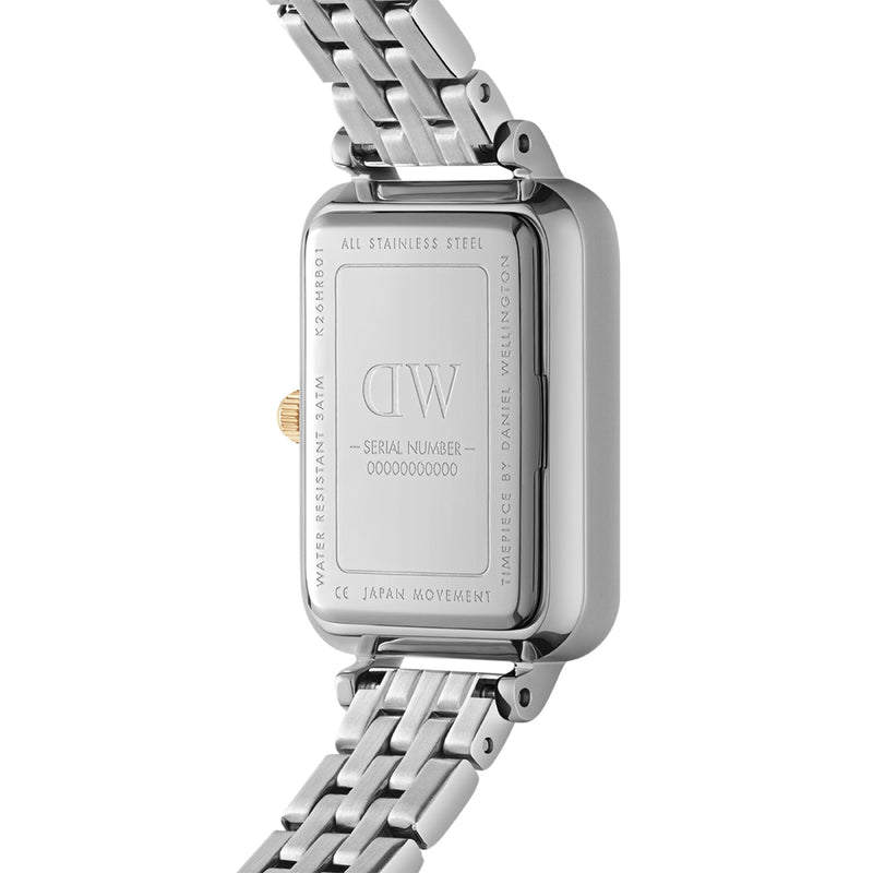 Reloj Quadro Bisel 5-Link Blanco Mop Tt G/S Tt G/S