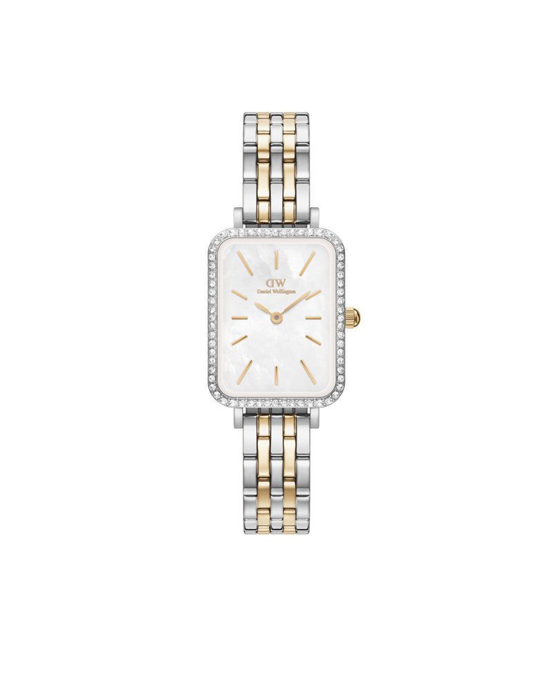 Reloj Quadro Bisel 5-Link Blanco Mop Tt G/S Tt G/S