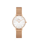 Petite Bezel Mesh White Mop Rose Gold Watch