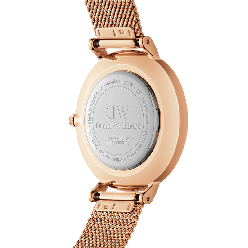 Petite Bezel Mesh White Mop Rose Gold Watch