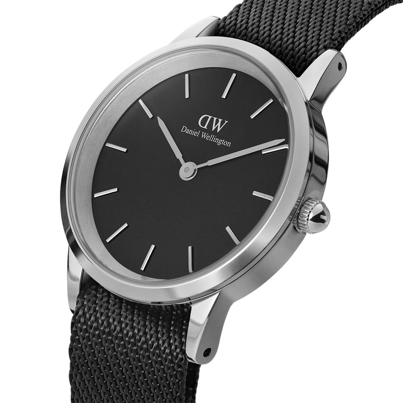 Iconic Black Nato Black Silver Watch