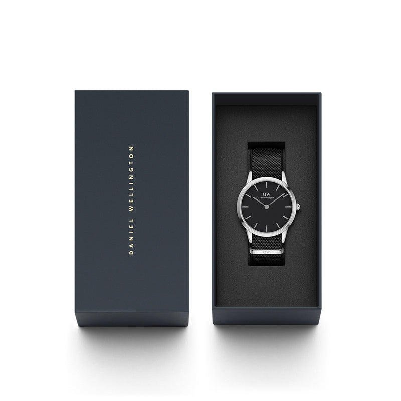 Iconic Black Nato Black Silver Watch