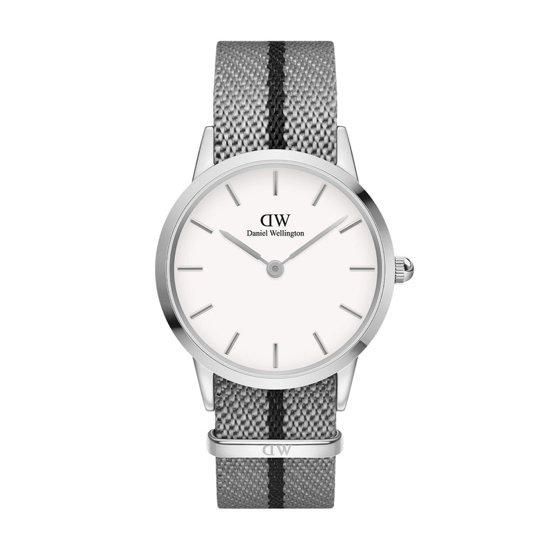 Iconic Gray Nato White Silver Watch