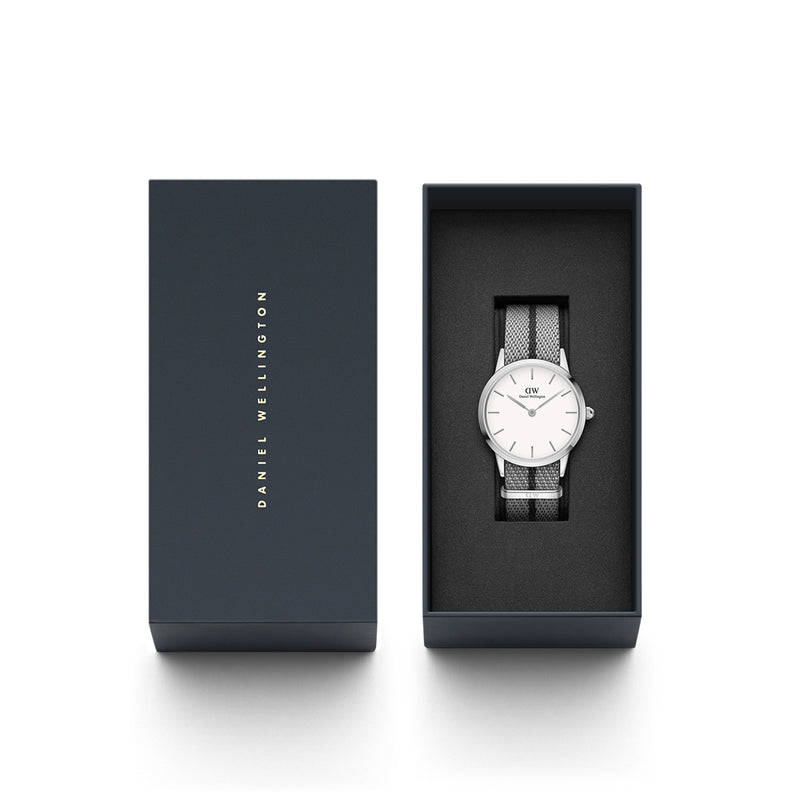 Iconic Gray Nato White Silver Watch