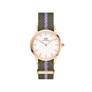 Reloj icónico de oro rosa, verde, morado y rosa de la OTAN