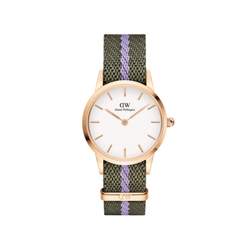 Reloj icónico de oro rosa, verde, morado y rosa de la OTAN