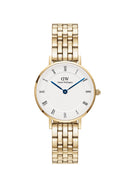 Montre Petite Roman Numerals 5 Link Gold