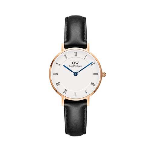 Montre Petite Roman Numerals Sheffield Rose Gold White