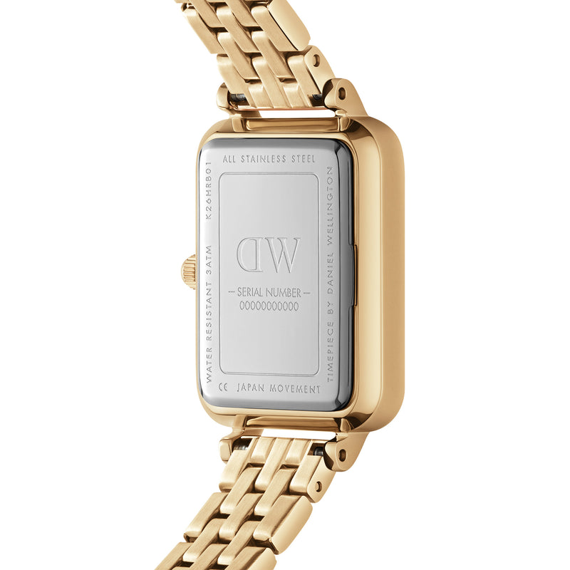 Montre Quadro Roman Numerals 5-link White