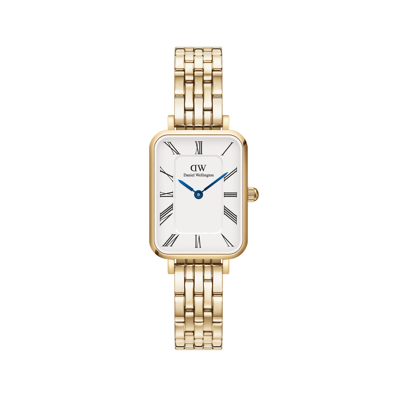 Montre Quadro Roman Numerals 5-link White