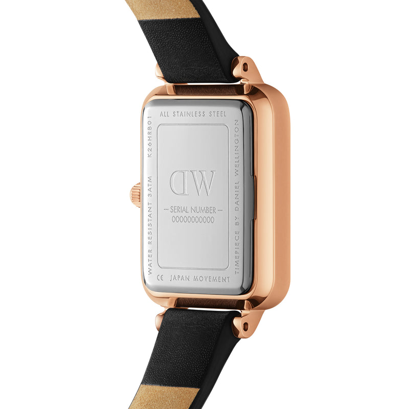 Reloj Quadro de oro rosa blanco Sheffield con números romanos