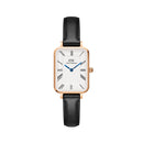 Reloj Quadro de oro rosa blanco Sheffield con números romanos
