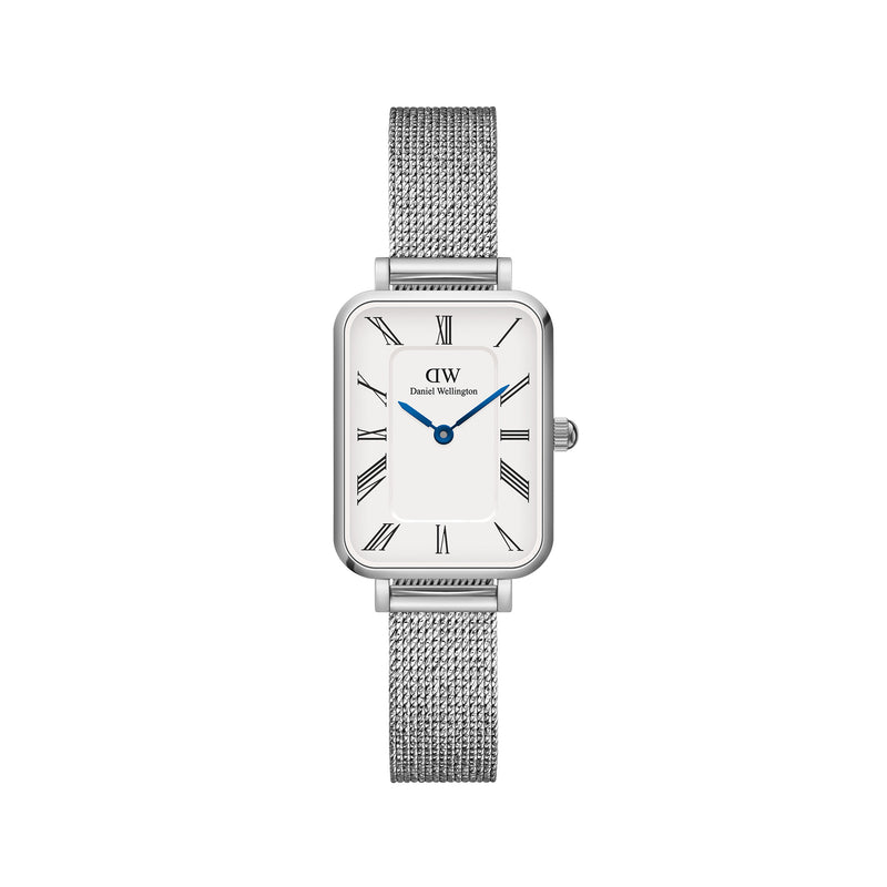Montre Quadro Roman Numerals Sterling White