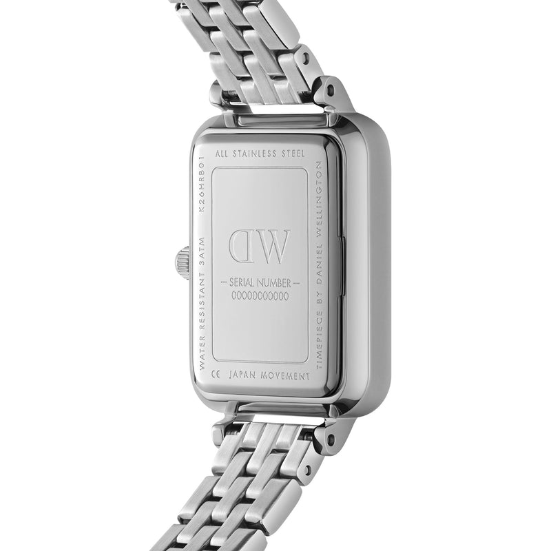Montre Quadro Roman Numerals 5-link White