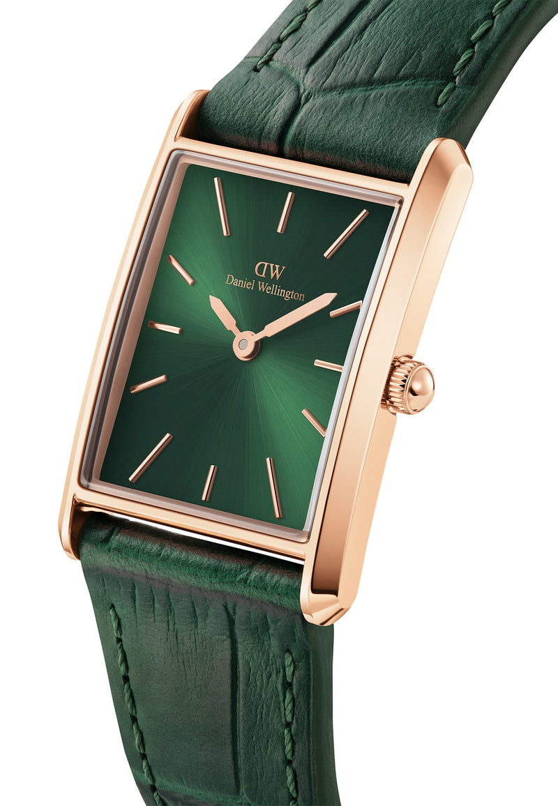 Montre Bound Crocodile Emerald Sunray Rose Gold
