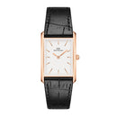 Bound Black Croc Leather White Rose Gold Watch