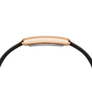 Bound Black Croc Leather White Rose Gold Watch