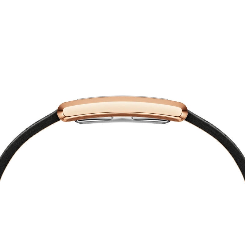 Bound Black Croc Leather White Rose Gold Watch