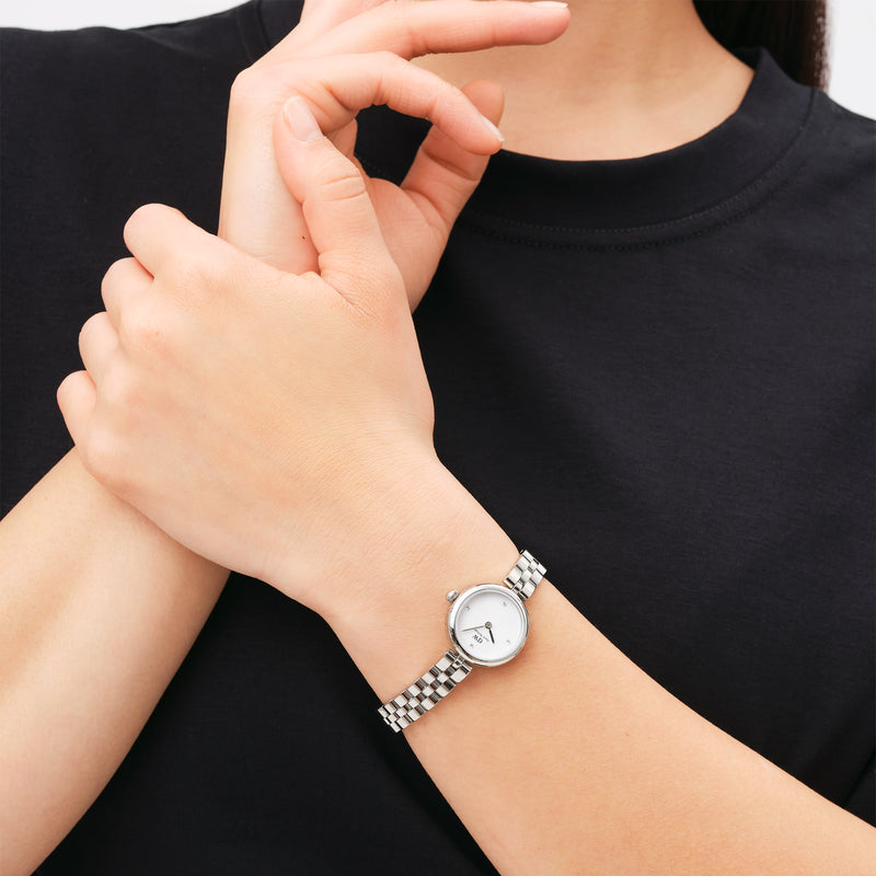 Reloj Elan Lumine blanco plateado