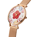 Reloj Petite Rich Flower en oro rosa