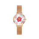 Reloj Petite Rich Flower en oro rosa