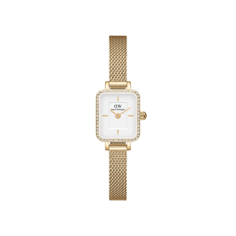 Reloj Quadro Mini Lumine Bisel Evergold de oro blanco