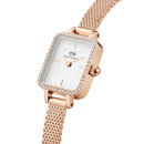Quadro Mini Bezel Lumine Melrose White Rose Gold Watch
