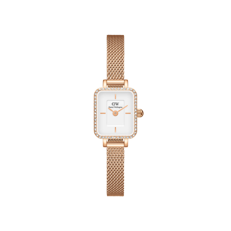 Quadro Mini Bezel Lumine Melrose White Rose Gold Watch