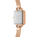 Quadro Mini Bezel Lumine Melrose White Rose Gold Watch