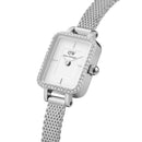 Quadro Mini Bezel Lumine Sterling White Silver Watch
