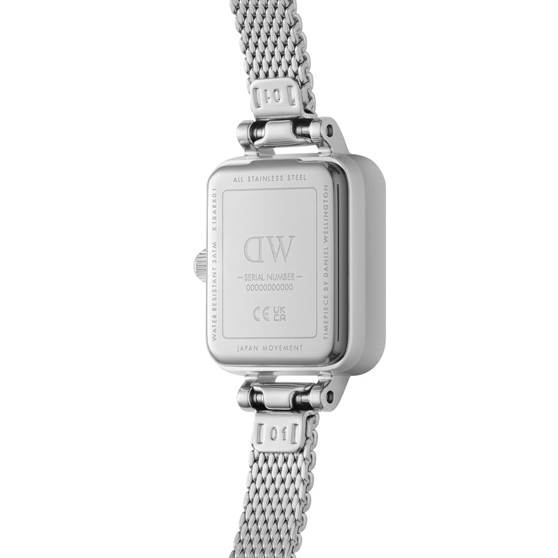Quadro Mini Bezel Lumine Sterling White Silver Watch