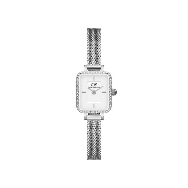 Quadro Mini Bezel Lumine Sterling White Silver Watch