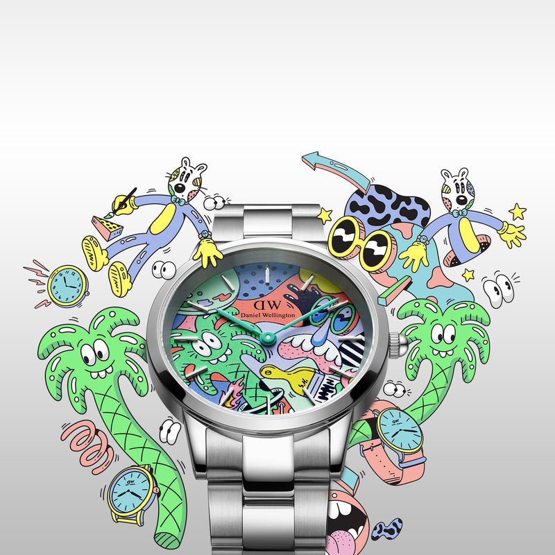 Reloj plateado Iconic Link Mm multicolor Steven Harrington