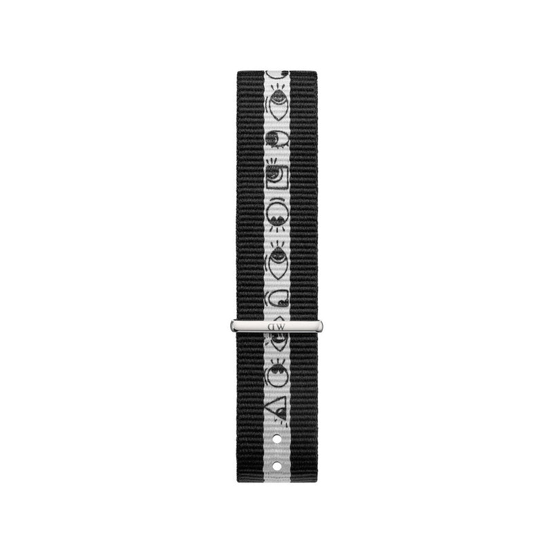 Steven Harrington X Dw Nato Multicolor Printed Dial Silver Watch