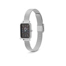 Reloj Quadro Charm Bisel de plata esterlina en color negro fregona