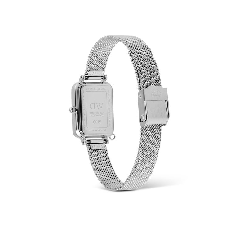 Reloj Quadro Charm Bisel de plata esterlina en color negro fregona