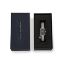 Reloj Quadro Charm Bisel de plata esterlina en color negro fregona