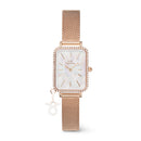 Reloj Quadro Charm Bezel Melrose White Mop en oro rosa