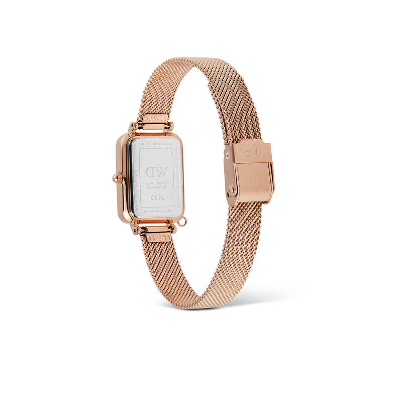 Reloj Quadro Charm Bezel Melrose White Mop en oro rosa