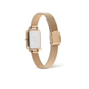 Quadro Charm Bezel Evergold White Mop Gold Watch