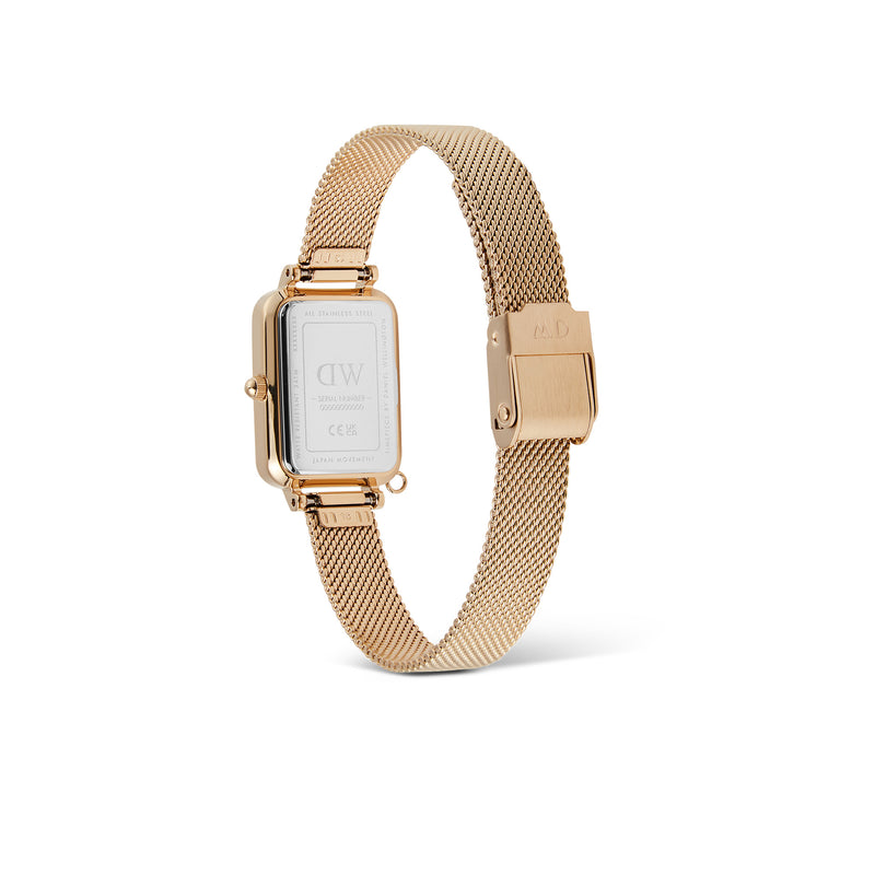 Quadro Charm Bezel Evergold White Mop Gold Watch