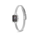 Montre Quadro Mini Charm Bezel Sterling Black Mop Silver