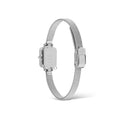 Montre Quadro Mini Charm Bezel Sterling Black Mop Silver