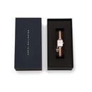 Reloj Quadro Mini Charm Bezel Melrose White Mop en oro rosa