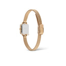 Quadro Mini Charm Bezel Evergold Black Mop Gold Watch