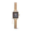 Quadro Mini Charm Bezel Evergold Black Mop Gold Watch