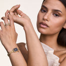 Quadro Mini Charm Bezel Evergold Black Mop Gold Watch