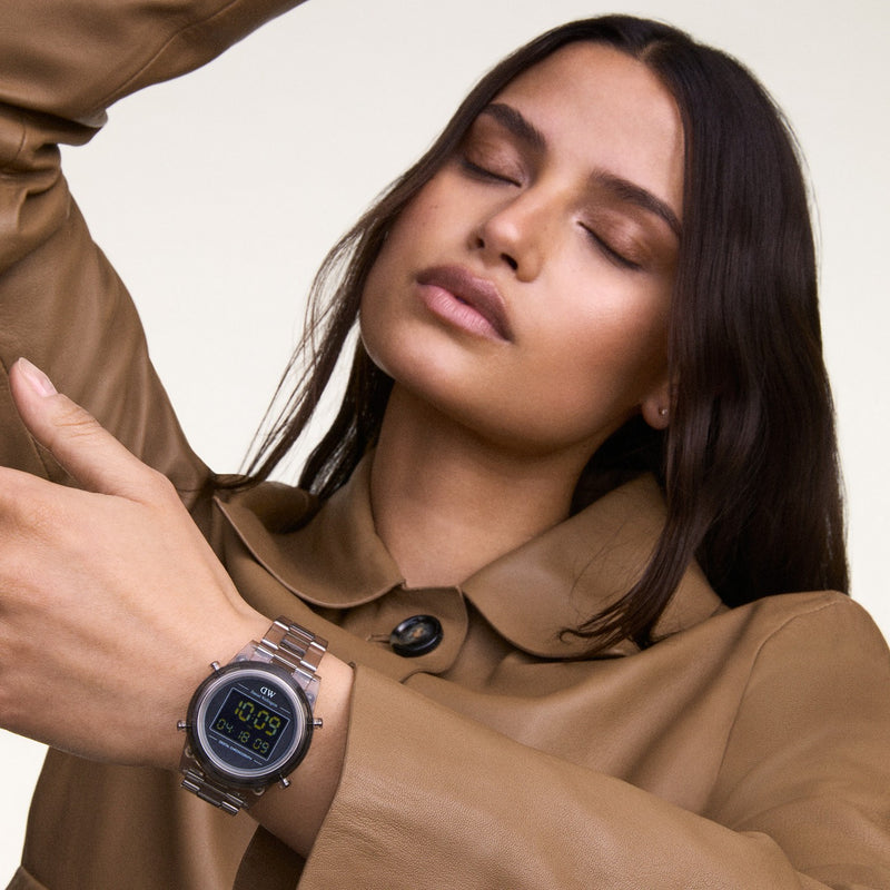 Montre Retro Digital Light Grey