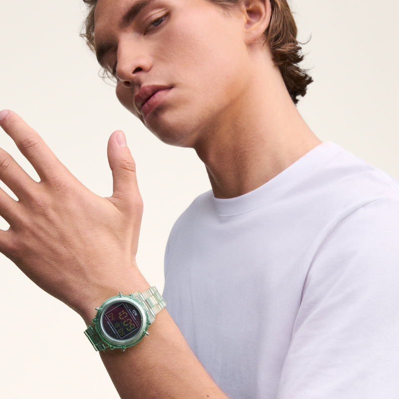 Reloj digital verde claro verde claro