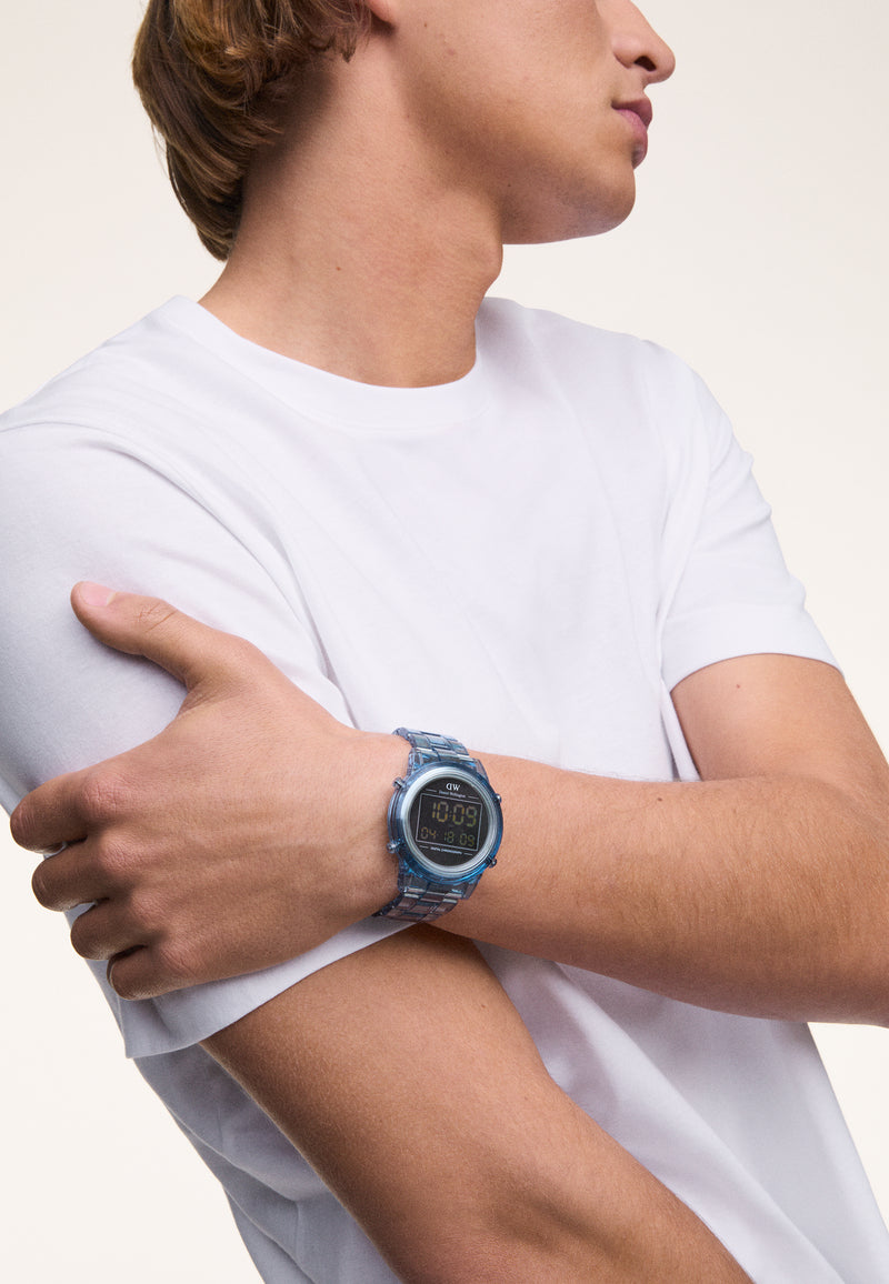 Digital Light Blue Light Blue Watch